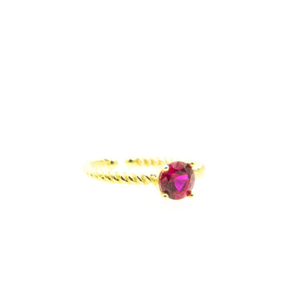 Ασημένιο ανοιγόμενο δαχτυλίδι Fuchsia Dot