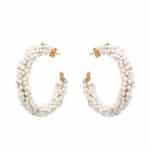 Σκουλαρίκια Lifelikes Bridal Boubouki Bliss Λευκό Χρυσό