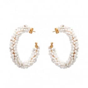 Σκουλαρίκια Lifelikes Bridal Boubouki Bliss Λευκό Χρυσό