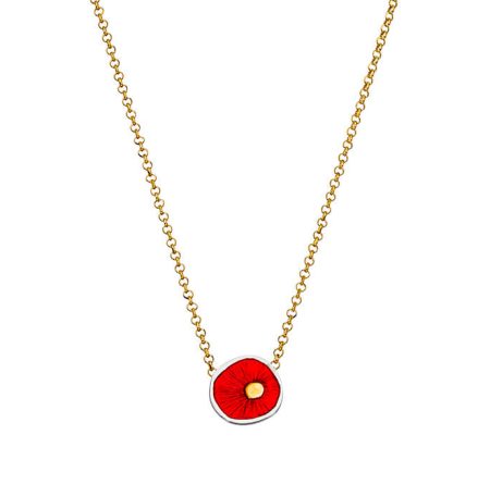 Κολιέ Circles And Pins Golden Red