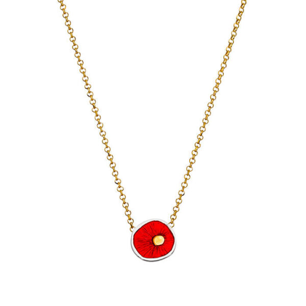 Κολιέ Circles And Pins Golden Red