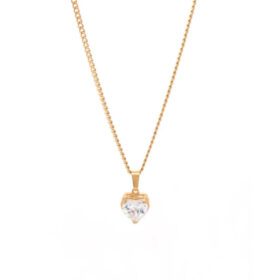 Κολιέ Love Zircon Λευκό Χρυσό