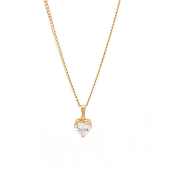 Κολιέ Love Zircon Λευκό Χρυσό