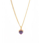Κολιέ Love Zircon Μωβ Χρυσό