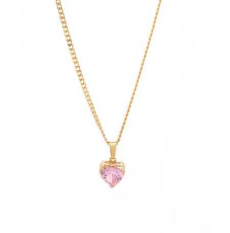 Κολιέ Love Zircon Ροζ Χρυσό