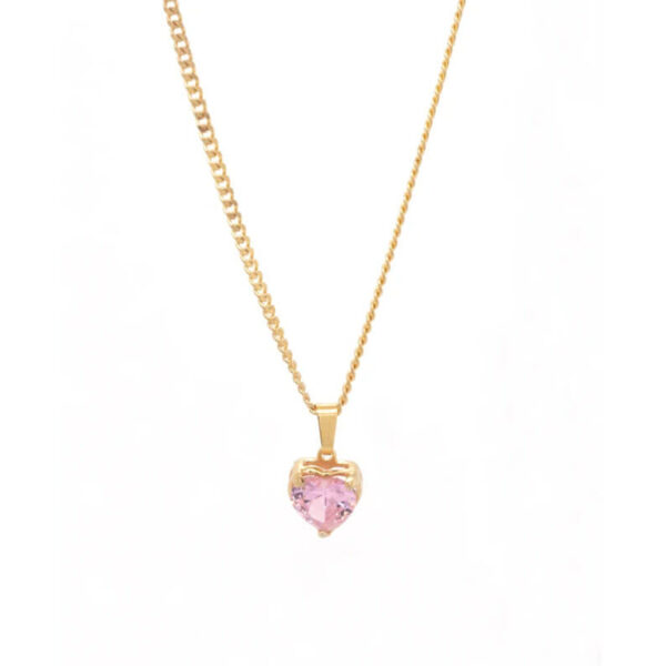 Κολιέ Love Zircon Ροζ Χρυσό