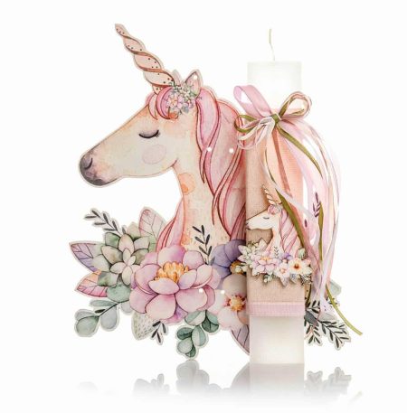 Λαμπάδα Unicorn Romantic Flower