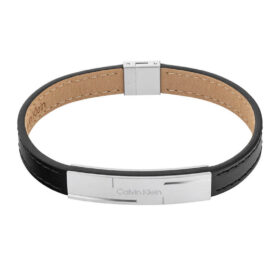 Δερμάτινο Βραχιόλι Calvin Klein Grid Black
