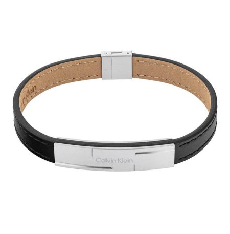 Δερμάτινο Βραχιόλι Calvin Klein Grid Black