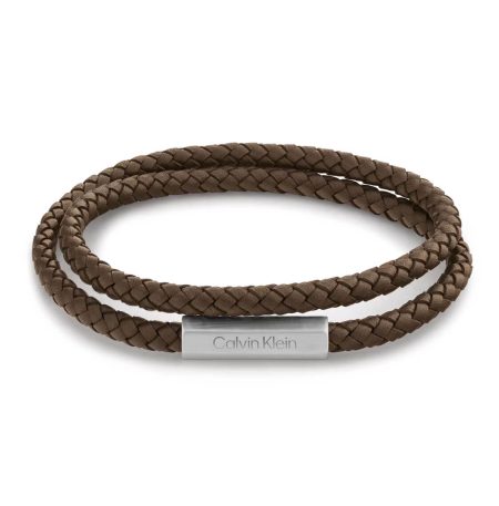 Δερμάτινο Βραχιόλι Calvin Klein Latch Double Brown