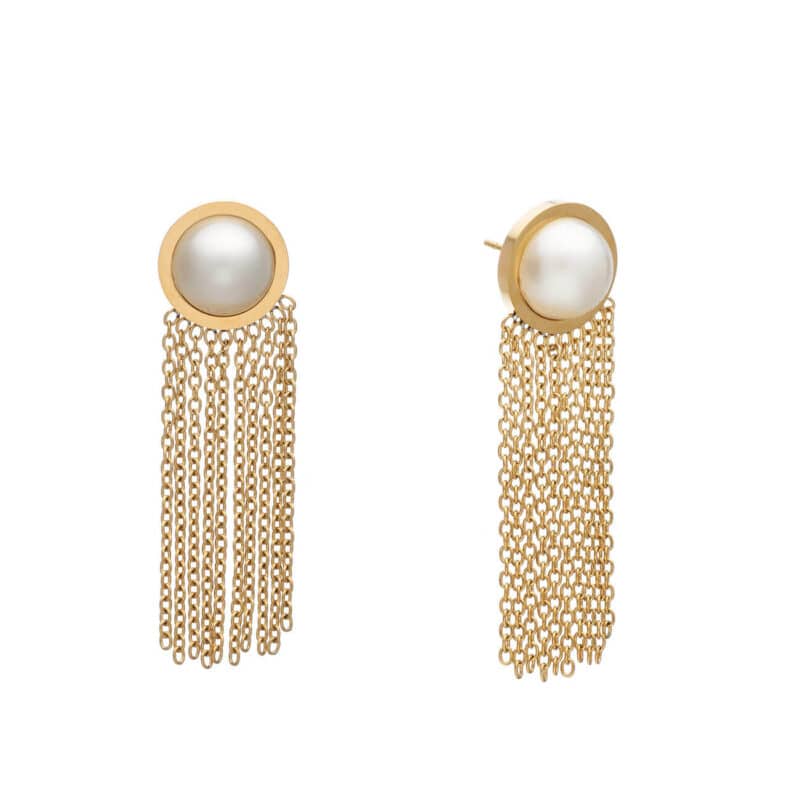 Ατσάλινα Σκουλαρίκια Visetti 22A-SC010G Pearl Rain