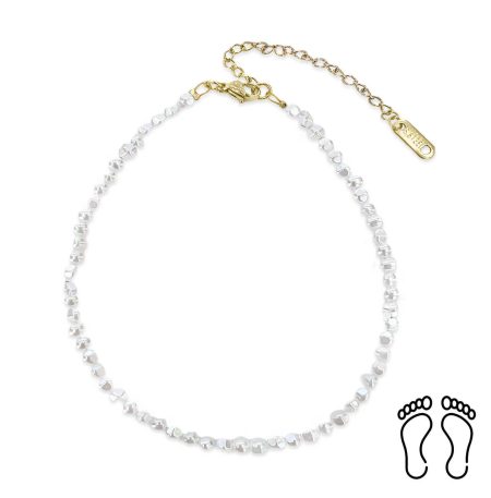 Αλυσίδα Ποδιού Peebls Pearls Gold