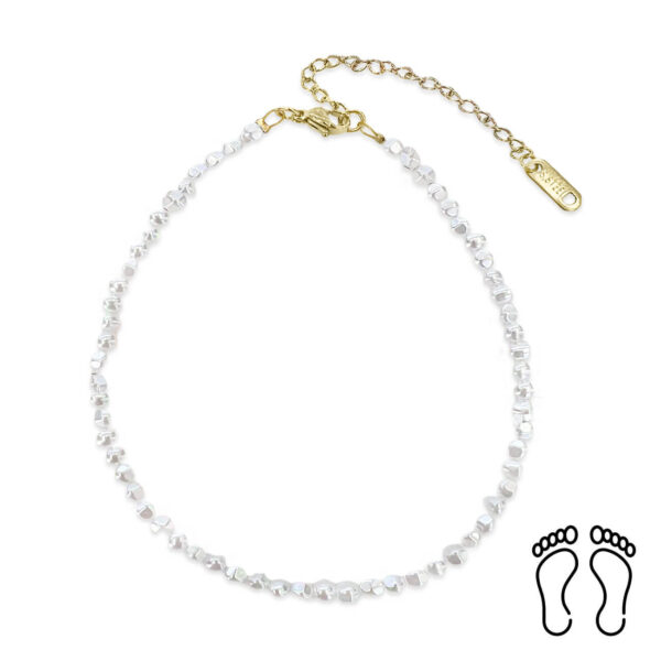Αλυσίδα Ποδιού Peebls Pearls Gold