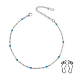 Αλυσίδα Ποδιού Peebls Blue Drops Silver