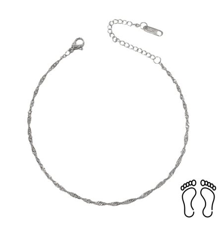 Αλυσίδα Ποδιού Peebls Ribbon Silver
