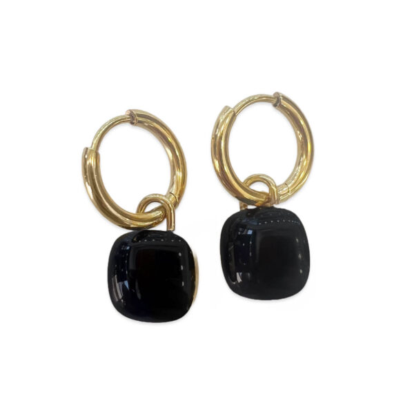 Ατσάλινα Σκουλαρίκια Chromabloom Black Gold