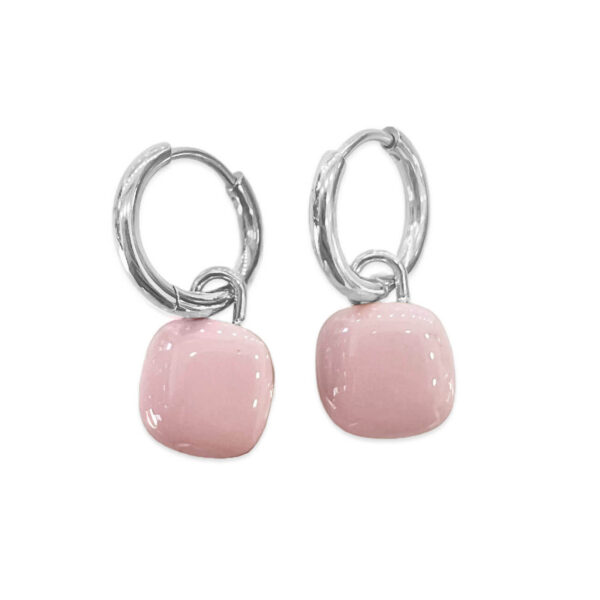 Ατσάλινα Σκουλαρίκια Chromabloom Pink Silver