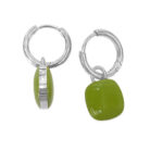 Ατσάλινα Σκουλαρίκια Chromabloom Green Silver