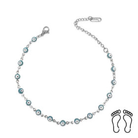 Αλυσίδα Ποδιού Peebls Sea Blue Eyes Silver