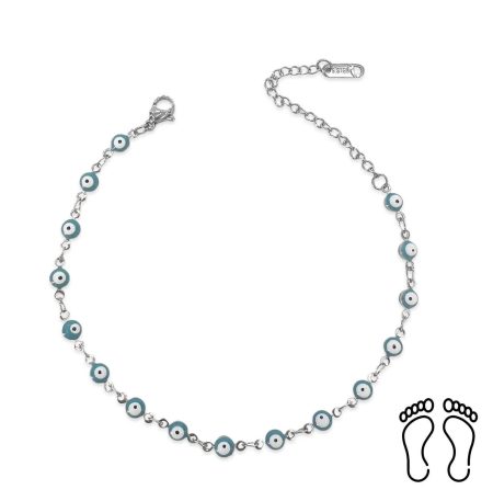 Αλυσίδα Ποδιού Peebls Sea Blue Eyes Silver