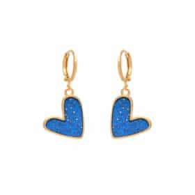 Σκουλαρίκια Glitter Heart Blue