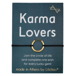 Lifelikes Charm Karma Lovers Χρυσό με Μαύρα Ζιργκόν