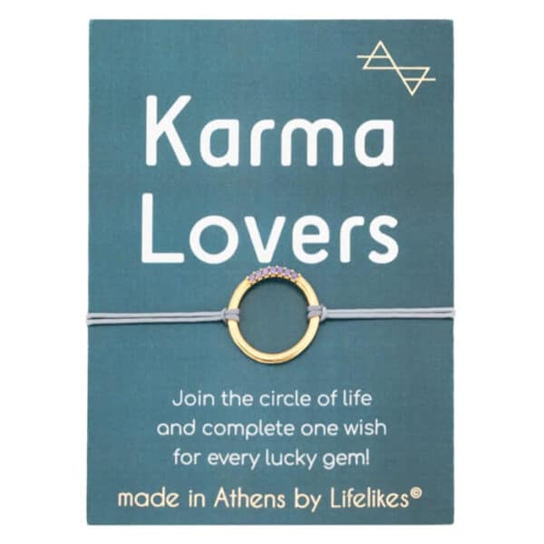 Lifelikes Charm Karma Lovers Χρυσό με Μωβ Ζιργκόν