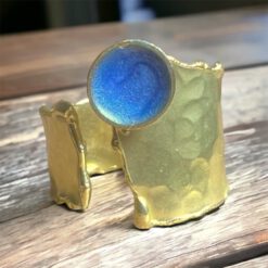 Ανοιγόμενο δαχτυλίδι Roman Gold Sea Blue