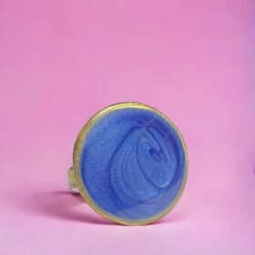 Ανοιγόμενο δαχτυλίδι Round Sea Blue