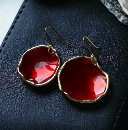 Σκουλαρίκια Chroma Nisiros Deep Red