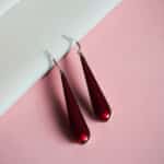 Σκουλαρίκια Chroma Long Drops Deep Red