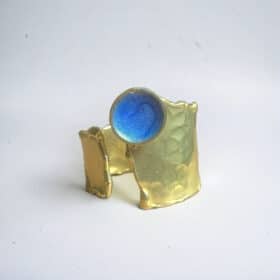 Ανοιγόμενο δαχτυλίδι Roman Gold Sea Blue
