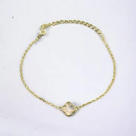 Ασημένιο Βραχιόλι Mother of Pearl Flower Gold