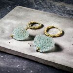 Ατσάλινα Σκουλαρίκια Disco Heart Mint Green