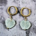 Ατσάλινα Σκουλαρίκια Disco Heart Mint Green