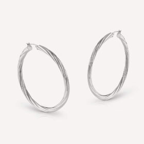 Ατσάλινα Σκουλαρίκια Guess Hoops I Did it Again 40mm Silver