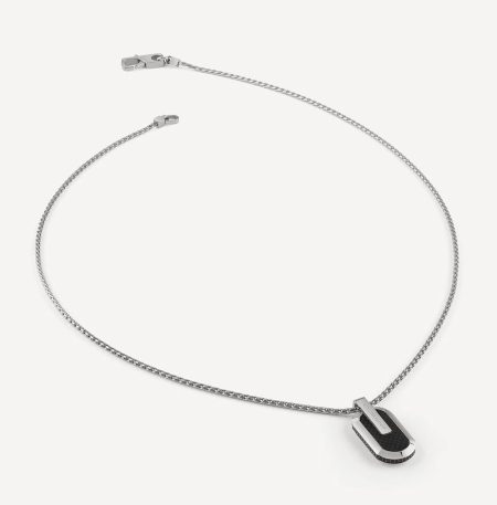 Ανδρικό Kολιέ Guess Racer Silver