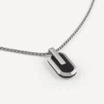 Ανδρικό Kολιέ Guess Racer Silver