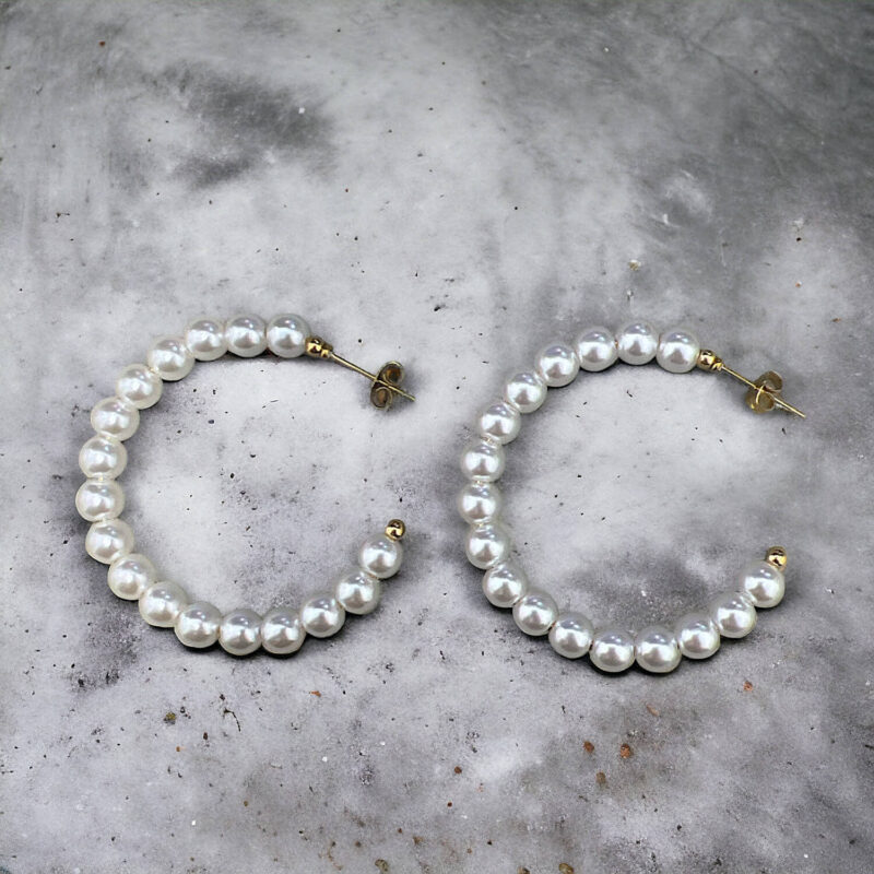 Σκουλαρίκια Peebls Pearl Hoops Gold