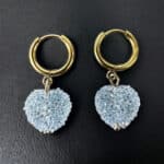 Ατσάλινα Σκουλαρίκια Disco Heart Light Blue