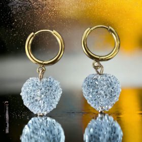 Ατσάλινα Σκουλαρίκια Disco Heart Light Blue