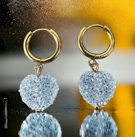 Ατσάλινα Σκουλαρίκια Disco Heart Light Blue
