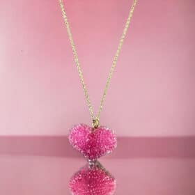 Κολιέ Peebls My Heart Goes Fuchsia Gold