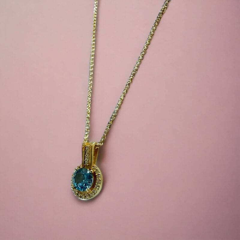 Ασημένιο Κολιέ Locket Turqoise Gold