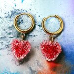 Ατσάλινα Σκουλαρίκια Disco Heart Red