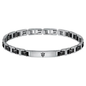Ανδρικό Βραχιόλι Maserati JM420ATI06 Ceramic Silver-Black