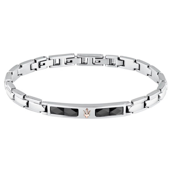 Ανδρικό Βραχιόλι Maserati JM224ATZ40 Ceramic Silver-Black