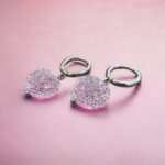 Ατσάλινα Σκουλαρίκια Disco Heart Lilac Silver