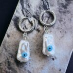 Σκουλαρίκια Freshwater Pearl Eyes Silver