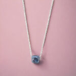 Κολιέ Peebls Cube Dark Blue Silver